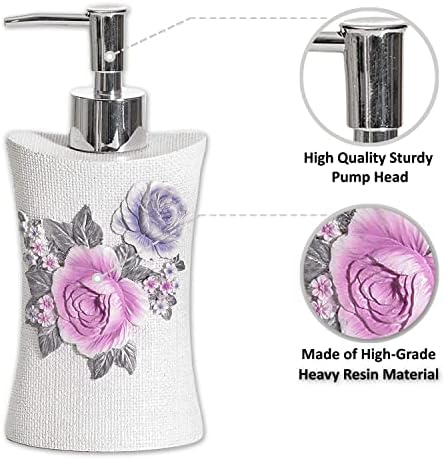 Zahari Home 4pc Michelle Bathroom Accessories Sets Lotion Pump, Tumbler, Tooth Brush Holder and Soap Dish Unique Design Floral Bathroom Set - Image 2