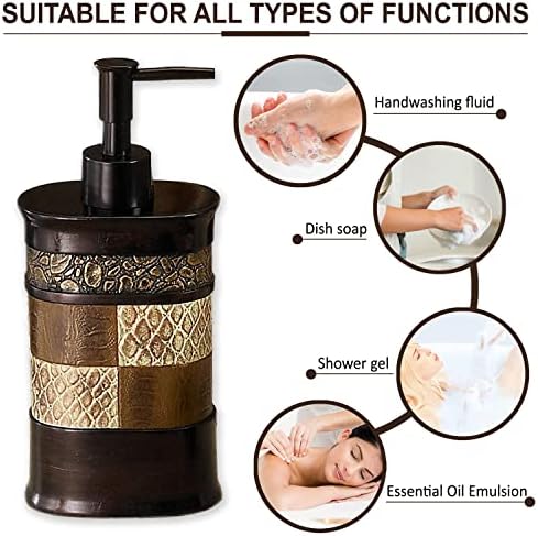 Zahari Home 4pc Zambia Stylish Bathroom Accessories Set Soap Pump, Tumbler, Tooth Brush Holder and Soap Dish Modern Classic Luxury Contemporary Decor Unique Design Animal Western Bath Set - Image 3