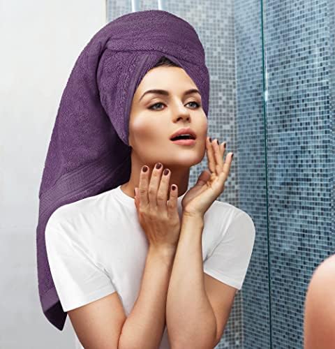 Utopia Towels 8 Piece Luxury Towel Set – Majestic Plush, Super Absorbent & Quicker-to-Dry, Thick 100% Ring Spun Cotton Towels for Bathroom, Spa & Hotel – 2 Bath, 2 Hand, 4 Washcloths, Plum (Pack of 2) - Image 4