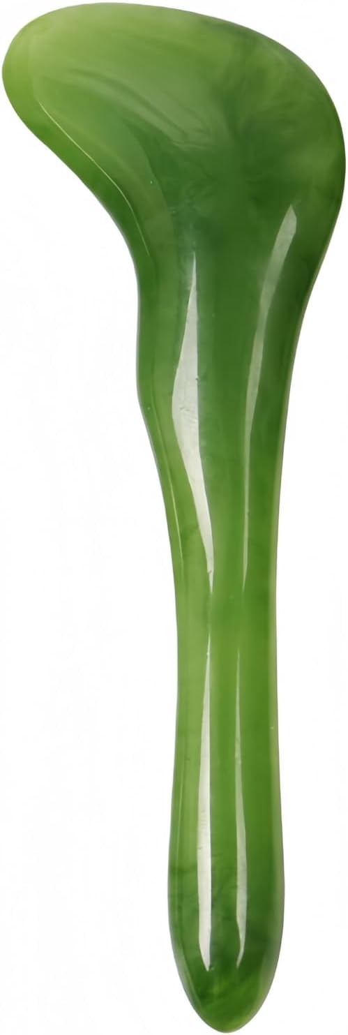 Gua Sha Scraping Massage Tool, GuaSha Facial Set, Natural Resin GuaSha Massage Tools for Rejuvenate Skin Anti-Wrinkle Anti Aging (Green, Muscle Plucking Stick)