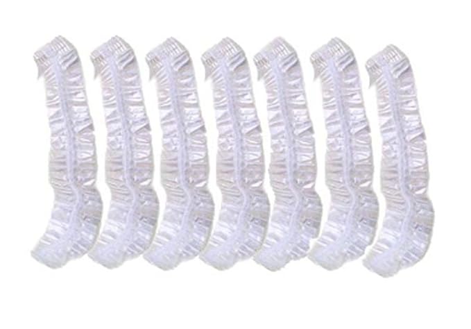 200 Pcs Disposable Plastic Shower Caps - Clear Shower Caps - Large Elastic Thick Bath Cap For Women Spa, Home Use, Hotel, Hair Salon and More