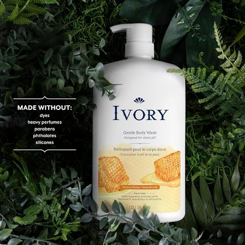 Ivory Body Wash Gentle, Free of dyes, parabens, and phthalates, Honey Scent, 35 oz (Pack of 4) - Image 3