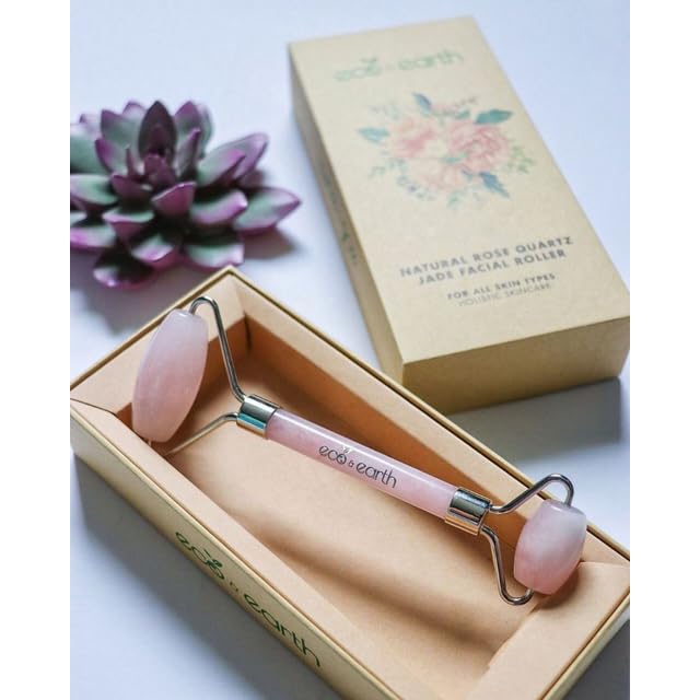 eco & earth Natural Rose Quartz Jade Face Roller