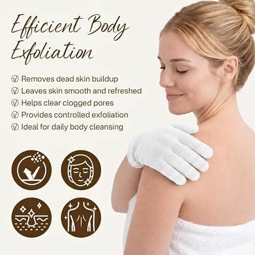 12 Pcs Exfoliating Gloves for Shower, Body Scrub Gloves, 6 Pairs, Nylon - Image 2