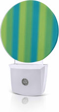 Night Lights Auto Sensor Sage Green Blue Night Light Gradient Color Stripe Round Lamp Plug-in LED Nightlights Dusk to Dawn for Living Room Bedroom Bathroom Hallway Wall Decor