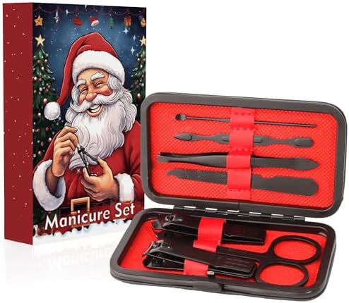 NZKNP Manicure Set Gifts for Men Christmas Stocking Stuffers Gifts for Dad Husband Teen Boys Grooming Tools Kit Santa Claus Xmas Under 10 Dollars Womens Gift by NZKNP
