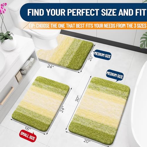 OLANLY Small Bathroom Rugs 24x16, Extra Soft Absorbent Microfiber Bath Rugs - Image 2