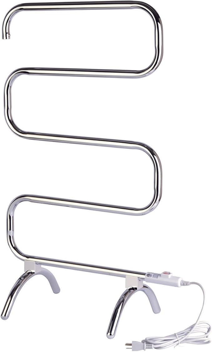 Warmrails Classic Towel Warmer - Free-Standing or Wall Mounted Towel Warmer Rack for Drying Towels and Garments - 37.5-Inch Chrome Finish Frame with 4 Bars - Model HCC