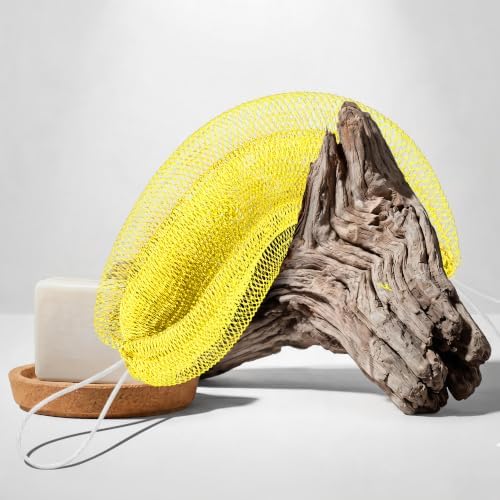 UJFQBH African Net Sponge Authentic 3 Pack, the Gentle Exfoliating Body Scrubber that Unclogs Pores, Reaches Your Back, Dries Fast, and Leaves Skin Smooth Day After Day（Yellow, Army Green, Sky Blue） - Image 5