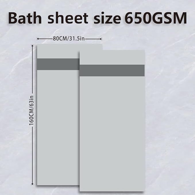 Fluffy Cotton Bath Towels Set650GSM,2-Piece Set, Thickened and Enlarged(31.5x63 inches),Super Absorbent,Soft,Suitable for Hotel, Bathroom, Swimming Pool, SPA,Gift(White)