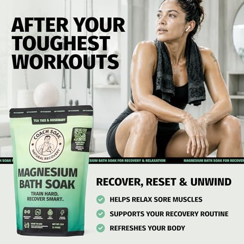 Coach Soak Magnesium Bath Soak - 3 lb, Tea Tree & Rosemary Bath Salts - Image 2