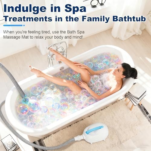 Bubble Bath Mat,Bubble Bath Massager for Smooth Bathtub – 3-Speed Adjustable Tub Spa Massager with Non-Slip Suction Cups and Remote Control – Ideal for Stress, Sore Muscles & Total Relaxation - Image 3