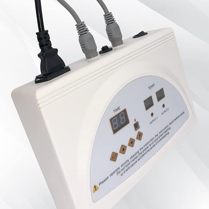 Infrared Sauna Blanket Controller, Digital Heat 2 Zone Sauna with Remote Control, Professional Detox Anti Ageing Beauty Machine, Sauna Blanket Replacement Parts (NOT Included Blankets)