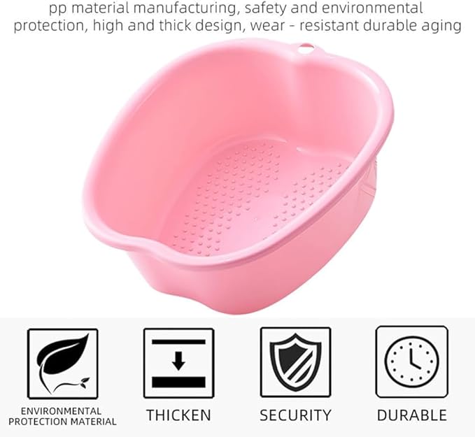 Extra Large Foot Soaking Tub - Pedicure Bowl for Home Spa Treatment - Dead Skin Remover (Pink-1pc)