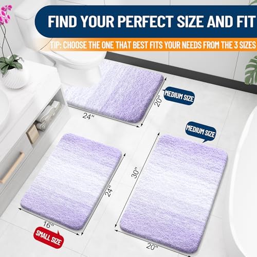 OLANLY Bathroom Runner Rug 70x24, Extra Soft Absorbent Microfiber Bath Rugs - Image 2