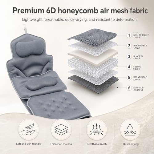 58"x18" Full Body Bath Pillow for Two, Luxury Bath Cushion for Tub - Image 6
