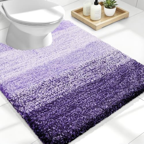 OLANLY Luxury Toilet Rugs U-Shaped 24x20, Soft Absorbent Microfiber Mat by OLANLY