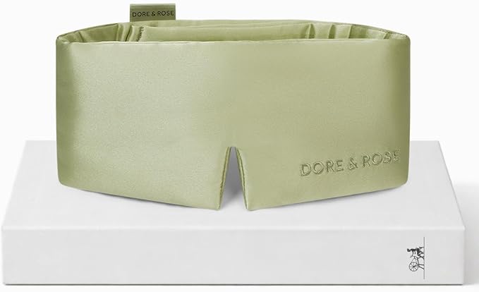 Dore & Rose Deep Sleep Mask for Women and Men - 23 Momme Mulberry Silk Eye Mask for Sleeping and Travel, 100% Blackout, Adjustable Strap, Cooling Soft Black Silk Eyemask Award-Winning Luxury