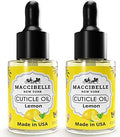 Cuticle Oil Heals Dry Cracked Cuticles 0.5 oz 2 Bottles (Lemon) by Maccibelle