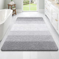 OLANLY Large Bathroom Rugs Mat 70x46, Extra Soft Absorbent Microfiber Bath Rugs, Rubber Backing, Quick Dry, Washable Bath Mats for Bathroom Floor, Tub and Shower, Home Decor Accessories, Light Grey by OLANLY