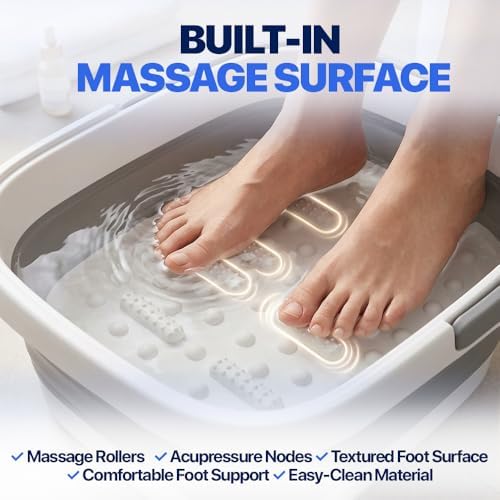 Collapsible Foot Soaking Tub Foldable Foot Bath Soak Tub Basin for Home Spa - Image 4