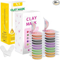 Clay Mask Set 20 Pods, Face Mask Skin Care, Green Tea, Turmeric, Dead Sea Mud, Rose, 24K Gold, Eggplant, Avocado, Mud Mask Deep Cleansing Skin, Blackhead Removal, Men & Women Facial Mask