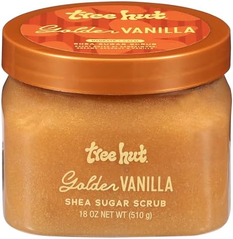 Tree Hut Golden Vanilla Body Scrub, Exfoliating Sugar Scrub, Vegan, 18 Ounce (Pack of 12) by TreeHut