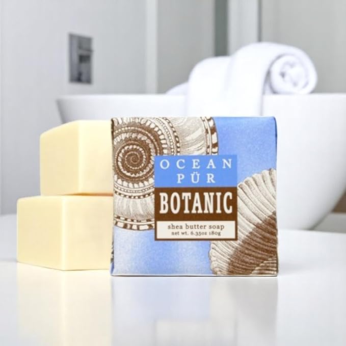 Greenwich Bay Mini Botanical Soap Bars – 12 Pack 1.9 oz Each – Individually Wrapped Guest Soaps for Airbnb, Spa, Travel, Bath – Travel Size Bar Soap Set, Ocean Pur