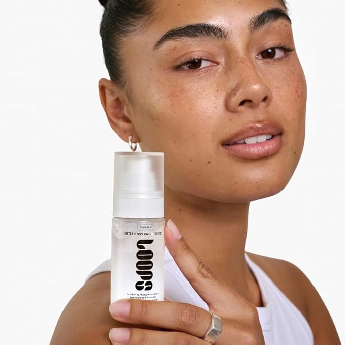 LOOPS Beauty Dew Cloud Ultra Hydrating Korean Jelly Mist – Barrier-Repairing Facial Spray with Polyglutamic Acid, Snow Mushroom & Ceramides – Plumping & Moisturizing Micro-Gel Mist – 1.7 fl oz