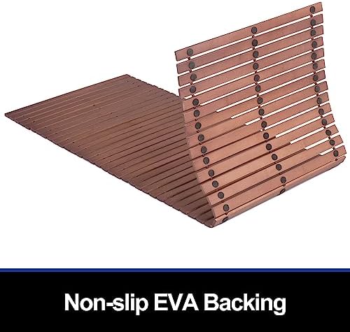 Bath Mat Bathroom Runner Long Large Rugs Floor Wood Shower Bathtub Waterproof Non Slip Accessories 16x34 Inch Easy to Clean, Natural, 1 pc - Image 3