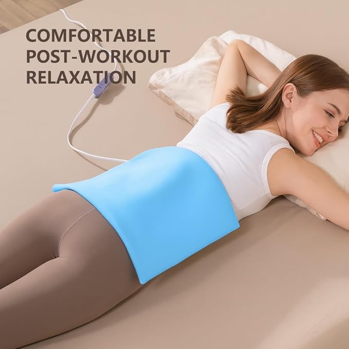 Boncare® Stay-On Small Vinyl Electric Heating Pad for Neck and Shoulders and Back Without Auto-Off, Low & High Heat Levels, Waterproof Hot Heat Pad with Washable Cover (12"x15", 3-Pack)