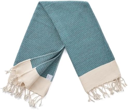 BAY LAUREL Turkish Hand Towel – Pack of 2 | Soft & Absorbent Decorative Towels for Bathroom, Hand, Face, Hair, Gym, Yoga, SPA, Kitchen & Tea | Boho Decor (Petrol, Diamond 15x26 Inches (Set of 2) - Image 3