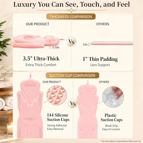 Full Body Bath Pillow for Bathtub Thickened 5D Air Mesh 144 Suction Cups - Image 4