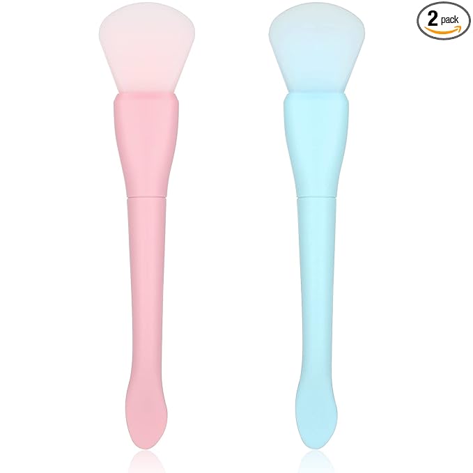 Ouligay 2PCS Silicone Face Mask Brush Applicator Soft Face Mask Applicator Face Mask Spatula Facial Mask Brush Skincare Applicator for Mud, Clay