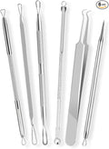 6 Pcs Blackhead Remover Tools 410 Grade Stainless Steel | Pimple Popper Tool Kit | Stainless Steel Professional Pimple Extractor Tool Kit for Blackheads, Comdone, Acne, Zit, and Whiteheads