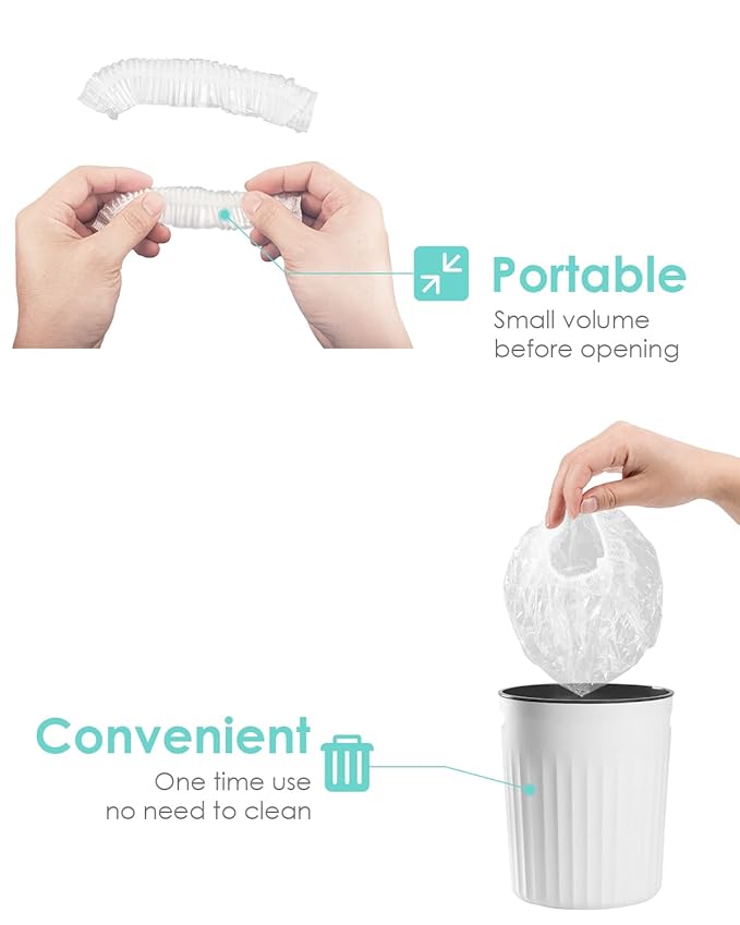 Auban 30PCS Disposable Shower Caps, Individually Wrapped Larger & Thicker Waterproof Shower Caps, Plastic Hair Caps for Women, Spa, Home Use, Hotel and Hair Salon, Portable Travel