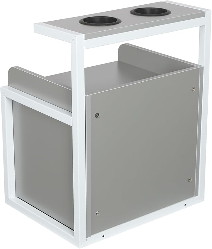 Suspended Salon Wall Cabinet with 2 Drawers & Hair Dryer Holder, Storage Cabinet for Hair Salon, Wall Mounted Styling Station, 15.75'' Wide Storage for Hair Salons, Spas, Home Use (Silver)