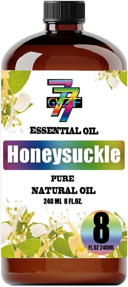 Honeysuckle Essential Oil - GV77ZF Honeysuckle Oils for Diffusers, Humidifiers, DIY Candles, Soap, Cleaning, Home, Office, Yoga, Massage, Gifts - 8 fl oz (240 ml)