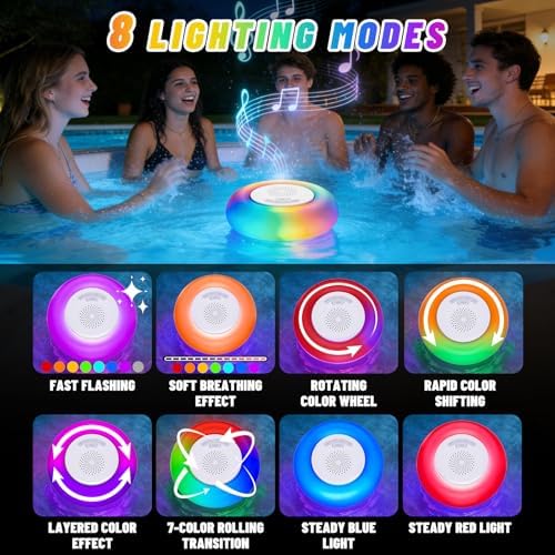 2 Pack Floating Pool Lights with Bluetooth Pool Speaker - Image 4