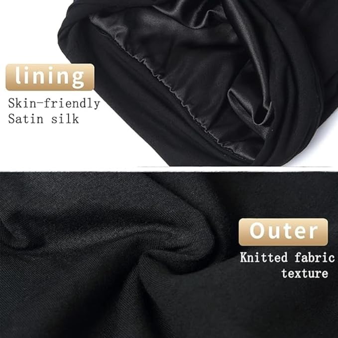 Satin Bonnet Silk Lined Sleep Cap- Adjustable Hair Cover for Women Men Frizzy Hair Night Cap Patients Care