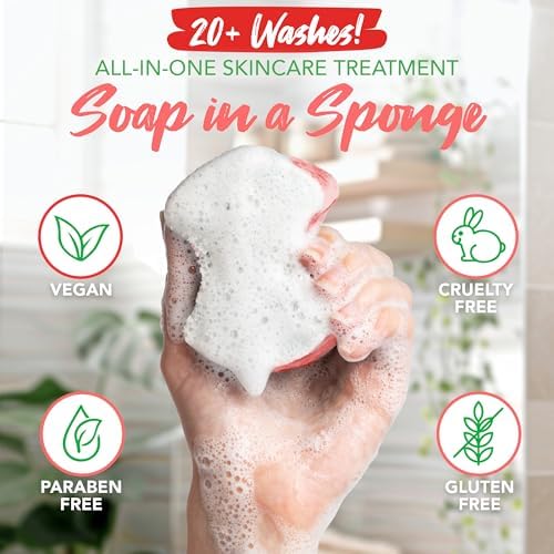 Spongeables Pedi Scrub Foot Exfoliating 20+ Wash Sponge, Watermelon, 3 Count - Image 3