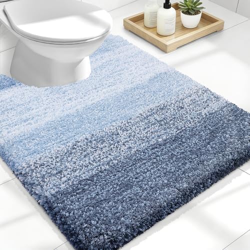 OLANLY Luxury Toilet Rugs U-Shaped 24x20, Soft Absorbent Microfiber Mat by OLANLY