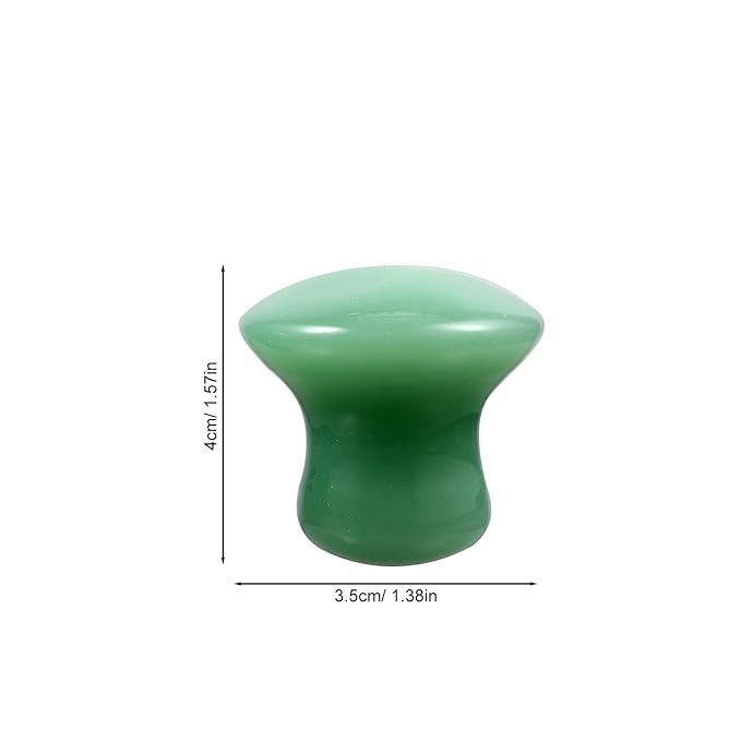 Gatuida 2pcs Green Jade Quartz Massage Rollers Stones Small Facial Massaging Jade Boards Mushroom Shaped Gua Sha Tools Beauty Massagers for Face