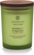 Chesapeake Bay Candle PT40886 Scented Candle Awaken + Invigorate (Lemongrass Eucalyptus) Medium Green Home Décor