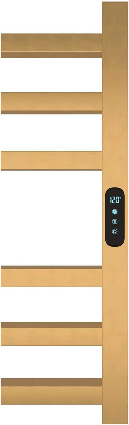 Luxury Heated Towel Rack Wall Mounted Towel Warmers, 12 Bars Towel Warmer Rack for Bathroom with Timer & Temperature Multi-Level Adjustable, Hardwired and Plug-in Compatible (Brushed Gold)