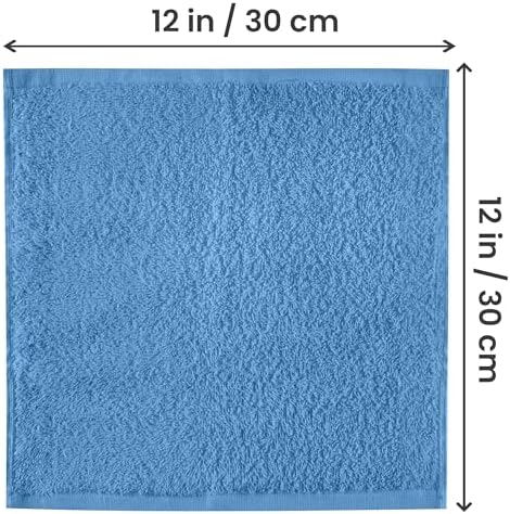 Utopia Towels 24 Pack Washcloths, 12x12 in, 100% Cotton, Electric Blue - Image 2