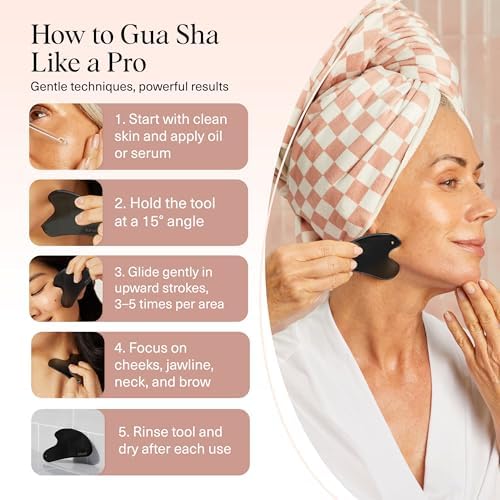 Kitsch Stainless Steel Guasha Tool for Face - Matte Black - Image 7
