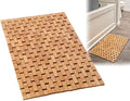 Bamboo Bath Mat, 24 x 16 Inch Foldable Roll-Up Wood Bathmat by ZPirates
