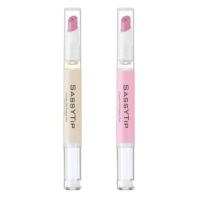 Ceramic Cuticle Pusher & Oil Pen, 2ml Rose + Fragrance Free Scented Nail Care Pen, Gentle Cuticle Remover for Dry & Damaged Nails, Moisturize Strengthen Brighten (Pink3.0&Beige3.0)
