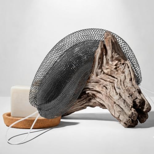 UJFQBH African Net Sponge Authenti, Exfoliating Body Scrubber for Back and Hard to Reach Areas, Gentle Daily Exfoliation for Deep Cleansing, Quick Drying Shower Essential, Aqua Grey 3 Pack - Image 5